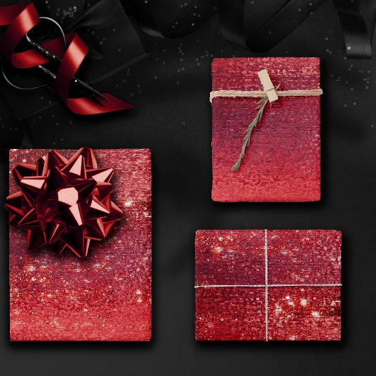 Glitzy Foil | Henna Crimson Red Imitats Glitzer Sh Geschenkpapier Set