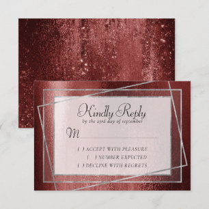 Glitzy Foil   Henna Crimson Red Imitats Glitzer Sh RSVP Karte