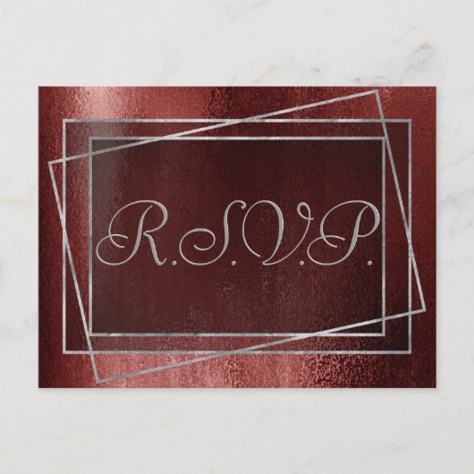 Glitzy Foil | Henna Crimson Red Imitats Glitzer UA Einladungspostkarte (Vorderseite)