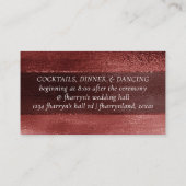 Glitzy Foil | Henna Crimson Red Sparkle Empfang Begleitkarte (Rückseite)