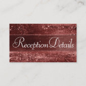 Glitzy Foil | Henna Crimson Red Sparkle Empfang Begleitkarte (Vorderseite)