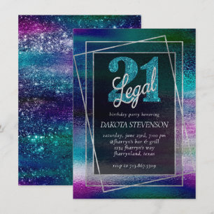 Glitzy Foil   Holographic Dark Ombre 21 and Legal Einladung