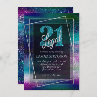 Glitzy Foil | Holographic Dark Ombre 21 and Legal Einladung