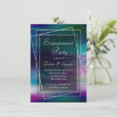 Glitzy Foil | Holographic Faux Sparkle Engagement Einladung (Stehend Vorderseite)