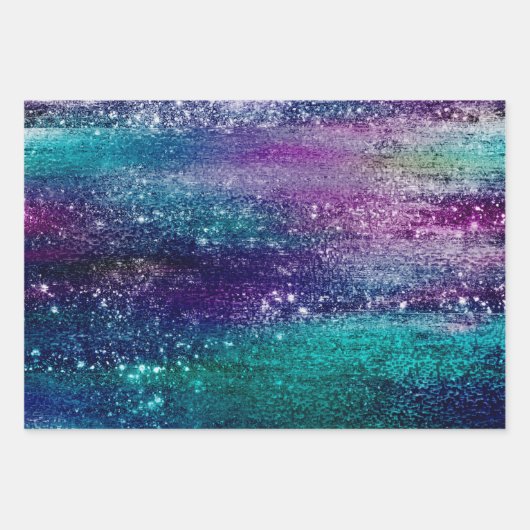 Glitzy Foil | Holographic Iridescent Dark Ombre Geschenkpapier Set (Vorderseite 3)