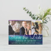 Glitzy Foil | Holographic Iridescent Ombre 3 Foto Save The Date (Stehend Vorderseite)