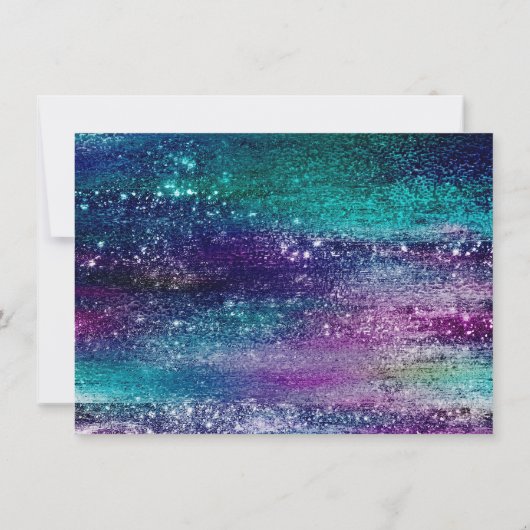 Glitzy Foil | Holographic Iridescent Ombre 3 Foto Save The Date (Rückseite)