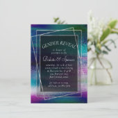 Glitzy Foil | Holographic Iridescent Ombre Shower Einladung (Stehend Vorderseite)