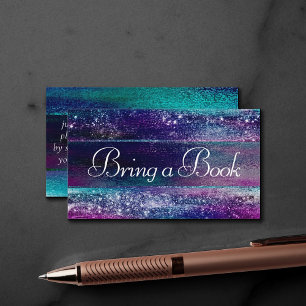 Glitzy Foil Holographic Ombre Baby Book Request Begleitkarte