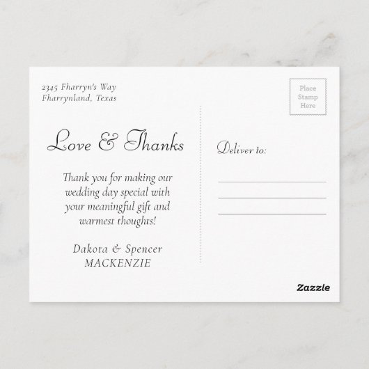 Glitzy Foil | Holographic Ombre Foto Vielen Dank Postkarte (Rückseite)