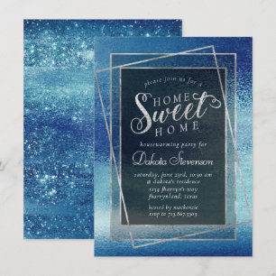 Glitzy Foil   Ice Blue Iridescent Housewärme Einladung