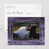 Glitzy Foil | Indigo Dark Lila Foto Vielen Dank Postkarte (Vorne/Hinten)