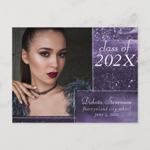Glitzy Foil Indigo Lila Grad Foto Vielen Dank Postkarte