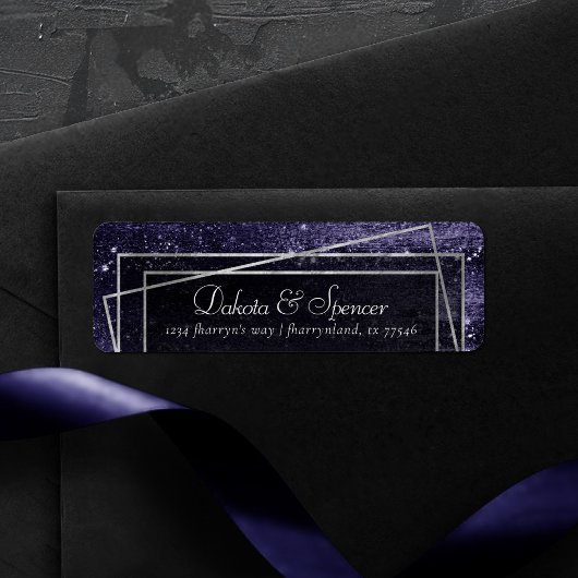 Glitzy Foil | Indigo Midnight Dark Lila Address