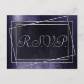 Glitzy Foil | Indigo Midnight Dark Lila Response Einladungspostkarte (Vorderseite)