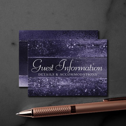 Glitzy Foil | Indigo Midnight Lila Guest Details Begleitkarte
