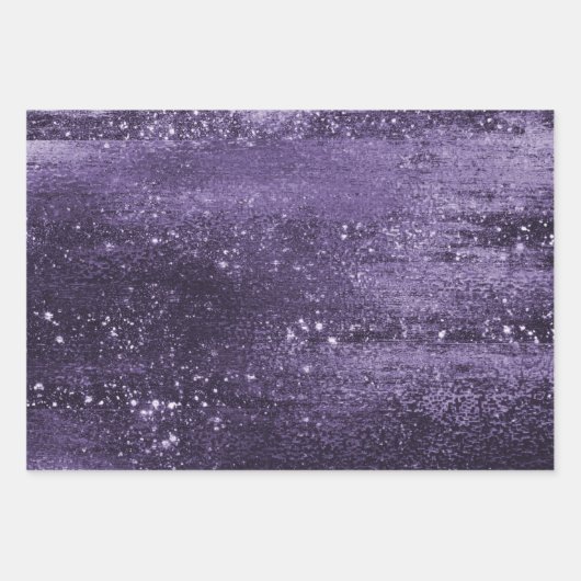 Glitzy Foil | Indigo Midnight Lila Imitats Sparkle Geschenkpapier Set (Vorderseite 3)