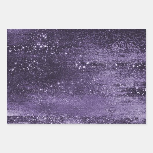 Glitzy Foil | Indigo Midnight Lila Imitats Sparkle Geschenkpapier Set (Vorderseite)