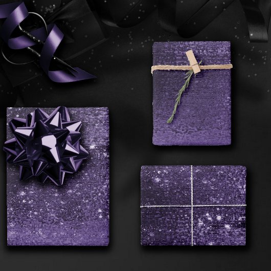 Glitzy Foil | Indigo Midnight Lila Imitats Sparkle Geschenkpapier Set