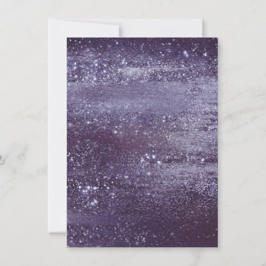 Glitzy Foil | Indigo Midnight Purple Bubbly Brunch Einladung (Rückseite)