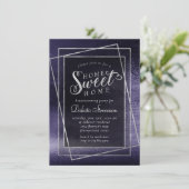 Glitzy Foil | Indigo Midnight Purple Faux Shimmer Einladung (Stehend Vorderseite)