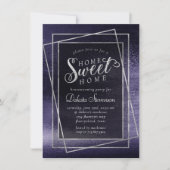 Glitzy Foil | Indigo Midnight Purple Faux Shimmer Einladung (Vorderseite)