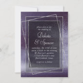 Glitzy Foil | Indigo Purple Sparkle Glam Wedding Einladung (Vorderseite)