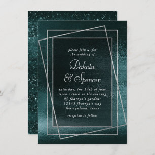Glitzy Foil Kleeblatt Green Imitats Metallische Einladung