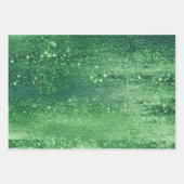 Glitzy Foil | Kleeblatt Green Imitats Metallischer Geschenkpapier Set (Vorderseite)