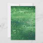 Glitzy Foil | Kleeblatt Green Sparkle Abschluss Einladung (Rückseite)
