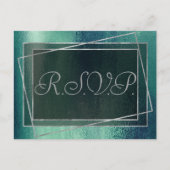 Glitzy Foil | Meeresbad Green Aqua Imitat Sparkone Einladungspostkarte (Vorderseite)