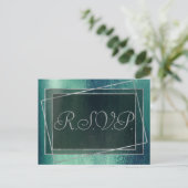 Glitzy Foil | Meeresbad Green Aqua Imitat Sparkone Einladungspostkarte (Stehend Vorderseite)