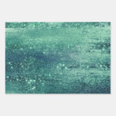 Glitzy Foil | Meeresfauna Iridescent Green Imitats Geschenkpapier Set (Vorderseite 3)