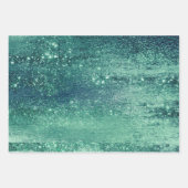 Glitzy Foil | Meeresfauna Iridescent Green Imitats Geschenkpapier Set (Vorderseite)