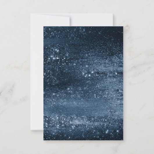 Glitzy Foil | Navy Blue Dark Imitats Glitzer Entre RSVP Karte (Rückseite)