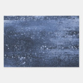 Glitzy Foil | Navy Blue Dark Imitats Glitzer Spark Geschenkpapier Set (Vorderseite 3)