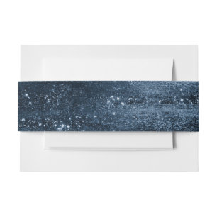Glitzy Foil Navy Blue Dark Imitats Metallic Spar Einladungsbanderole