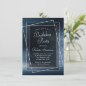 Glitzy Foil | Navy Blue Glitter Sparkle Birthday Einladung (Stehend Vorderseite)