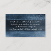 Glitzy Foil | Navy Blue Glitzer Sparkle Empfang Begleitkarte (Rückseite)