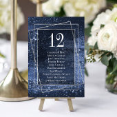 Glitzy Foil | Navy Blue Imitats Glitzer Guest Name Tischnummer