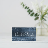 Glitzy Foil | Navy Blue Sparkle Liebe und Danke Begleitkarte (Stehend Vorderseite)