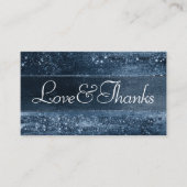 Glitzy Foil | Navy Blue Sparkle Liebe und Danke Begleitkarte (Vorderseite)