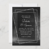Glitzy Foil | Platinum Silver Faux Chrome Shimmer Einladung (Vorderseite)