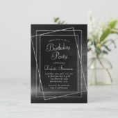Glitzy Foil | Platinum Silver Faux Chrome Shimmer Einladung (Stehend Vorderseite)