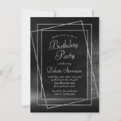 Glitzy Foil | Platinum Silver Faux Chrome Shimmer Einladung (Vorderseite)