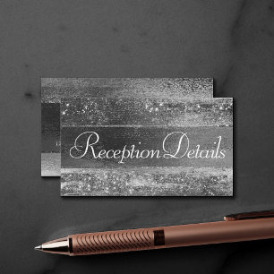 Glitzy Foil Platinum Silver Imitats Shine Empfan Begleitkarte