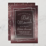 Glitzy Foil | Rose Gold Blush Glam Bar Bat Mitzvah Einladung<br><div class="desc">Rich, dark, and sophisticated palette in deep modern shades of an original luxurious and simple faux metallic glitter ombre texture on a matching monochrome background. This watercolor effect is perfect for a chic and uniquely elegant theme. The design features a completely customizable text template and mixed medium gradient that adds...</div>