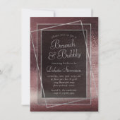 Glitzy Foil | Rose Gold Blush Glam Bubbly Brunch Einladung (Vorderseite)