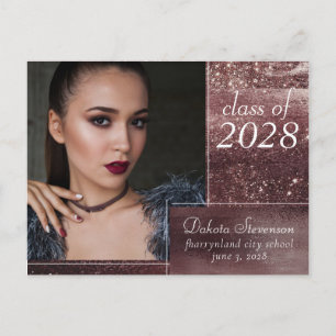 Glitzy Foil   Rose Gold Blush Grad Foto Vielen Dan Postkarte
