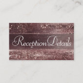 Glitzy Foil | Rose Gold Mauve Rosa Rosa Empfang Begleitkarte (Vorderseite)